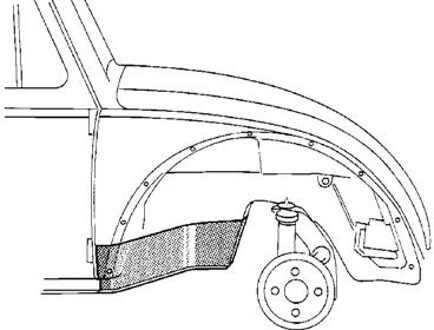 Volkswagen Plaatwerkdeel Kever Plaat Ach Vrwiel 1 5801322