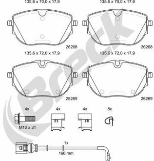 Volkswagen Remblokkenset, schijfrem 262680070300