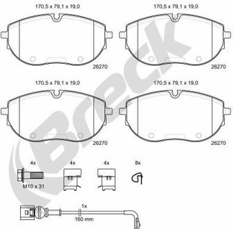 Volkswagen Remblokkenset, schijfrem 262700070300