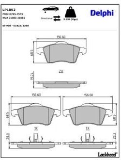 Volkswagen Remblokkenset, schijfrem LP1092