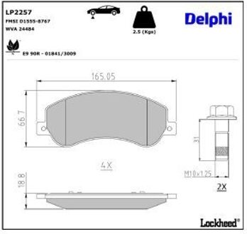 Volkswagen Remblokkenset, schijfrem LP2257