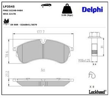 Volkswagen Remblokkenset, schijfrem LP3545