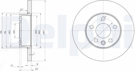 Volkswagen Remschijf BG3415