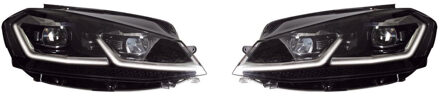 Volkswagen Set 7.5-Look LED Koplampen passend voor Volkswagen Golf VII 2012-2017 - Zwart - incl. Dynamic Running Light