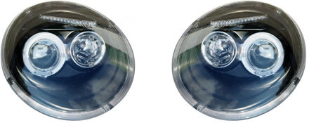 Volkswagen Set Koplampen passend voor Volkswagen New Beetle 1997-2011 - Zwart - incl. Angel-Eyes