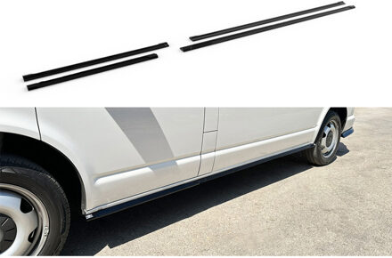 Volkswagen Set sideskirts passend voor Volkswagen Transporter T6.1 LWB 2020-2022 (ABS Glanzend zwart) DXSVW25