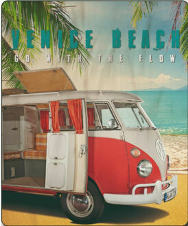 Volkswagen T1 Venice Beach Fleecedeken/plaid - 130 x 170 cm - Plaids Multikleur