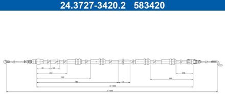 Volkswagen Trekkabel, parkeerrem 24372734202