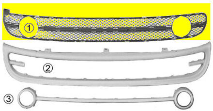 Volkswagen VOORBUMPERGRILL BINNEN met MISTLICHTGAT 5803499