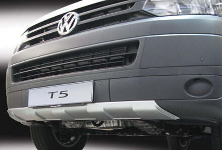Volkswagen Voorspoiler 'Skid-Plate' passend voor Volkswagen Transporter T5 Facelift 2010-2015 - Zilver (ABS)