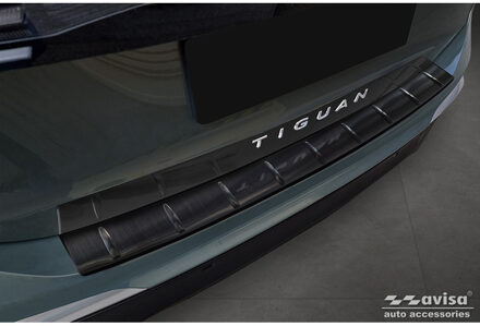 Volkswagen Zwart RVS Achterbumperprotector passend voor Volkswagen Tiguan (CT1) 2024- 'Ribs' AV245305