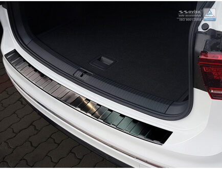 Volkswagen Zwart RVS Achterbumperprotector passend voor Volkswagen Tiguan II incl. Allspace 2016- 'Ribs'