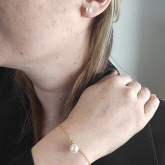 Volle Maan Kristal Parel Sets - Goud en Kristal - maat