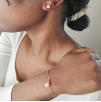 Volle maan kristallen parelset en doos - Kristal Wit en roségoud - One Size