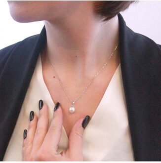 Volle Maan Parel Hangers - Imitatie Parel Wit Zilver