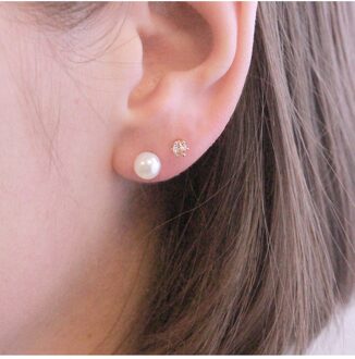 Volle Maan Parel Oorbellen - Imitatie Parel Wit & Goud