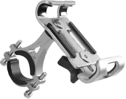 Volledige Aluminium Legering Mobiele Telefoon Houder Stands Voor Fiets Motorfiets Racefiets Telefoon Stuur Houder Voor Iphone 6 8 grijs