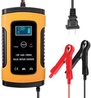 Volledige Automatische Auto Battery Charger 110 V-220 V Naar 12V 6A Intelligente Snelle Power Opladen Nat Droog lood-zuur Digitale Lcd Display rood US plug