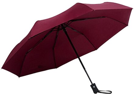 Volledige Automatische Draagbare Opvouwbare Paraplu Vrouwen Mannen Winddicht Uv-bescherming Paraplu Cd Rood