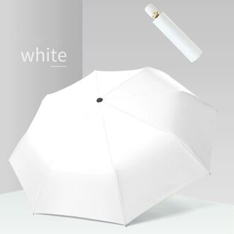 Volledige Automatische Paraplu Zonnige En Regenachtige Uv Bescherming Zonnescherm Parasol Creatieve Godin Drievoudige Regen Paraplu Voor Vrouwen wit