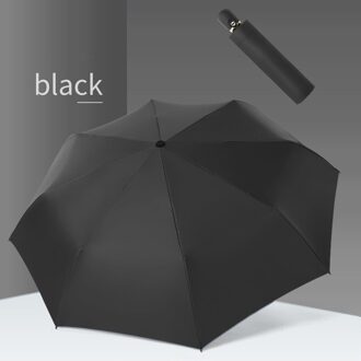 Volledige Automatische Paraplu Zonnige En Regenachtige Uv Bescherming Zonnescherm Parasol Creatieve Godin Drievoudige Regen Paraplu Voor Vrouwen zwart