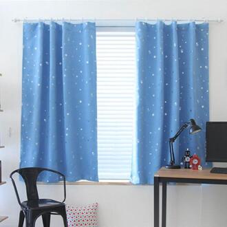 Volledige Blackout Venster Pure Gordijn Polyester Slaapkamer Thuis Gordijnen Korte Gordijnen Indoor Decoratie Benodigdheden 100x130cm Blauw