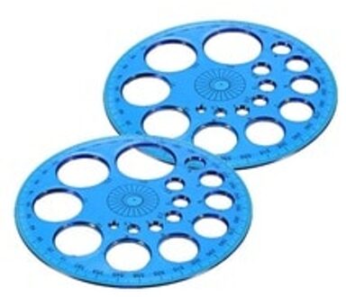 Volledige Cirkel Gradenboog Multifunctionele Peofessional Plastic 360 Graden Willekeurige Kleur Tekening Hoek Meten Sjabloon 2 Pcs