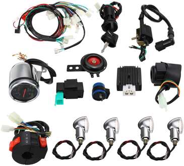 Volledige Complete Cdi Ontsteking Elektra Kabelboom Start Of Schakelaar Indicator Lampen Voor 50cc 110cc 125cc Dirt Pit Bike