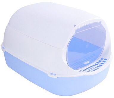 Volledige Gesloten Kat Plastic Kattenbak Deodorant Huisdier Kitten Anti Splash Wc Indoor Schoon Zand Ondersteek Wastafel Reiniging Katten Supplies Paars