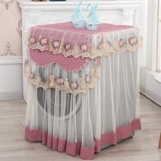 Volledige Multifunctionele Droger Effen Decoratieve Kant Waterdichte Bescherming Wasbaar Draagbare Anti Dust Wasmachine Cover Home Paars