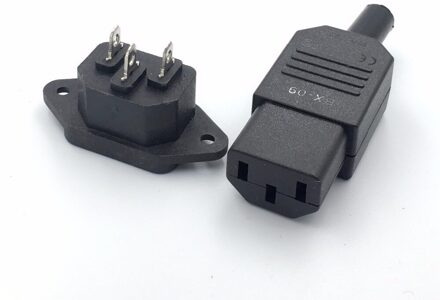 Volledige set DC Plug & Jack 220V DC/AC power jack terminal 3pin AC/DC plug power connector draad connector man-vrouw