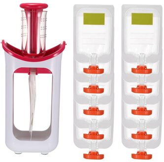 Volledige Set Kinderen Puree Knijper Thuis Fruit Splitter Fruit Dispenser Babyvoeding Mills Met 10 Stuks Herbruikbare Voedsel Opbergtas