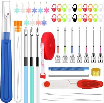 Volledige Set Magic Borduren Stiksels Punch Naald Tool Kit Stiksels Schaar Vingerhoed Diy Craft Naaien Handmad Accessoires Tool stijl 3