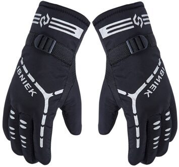 Volledige vinger Print Thermische Handschoenen Voor Mannen Winter Outdoor Motorrijden Apparatuur Winddicht Verdikking Ski Handschoenen 12cm breedte