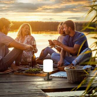 Volterra Pro LED oplaadbare tafellamp, IP54, RGBW, afstandsbediening wit, antraciet