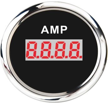 Voltmeter Amp 52Mm Amperemeter Gauge Digitale Ampèremeter Voor Auto Boot Marine Motorcycle 12V/24V 75mA signaal Ampere Meter zwart zilver