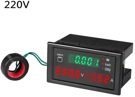 Voltmeter En Ampèremeter Ac Elektrische Display Stroom Voltage Voltmeter En Ampèremeter Panel Reset Power Meter 220V