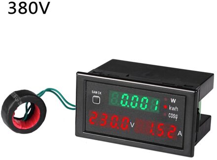 Voltmeter En Ampèremeter Ac Elektrische Display Stroom Voltage Voltmeter En Ampèremeter Panel Reset Power Meter 380V