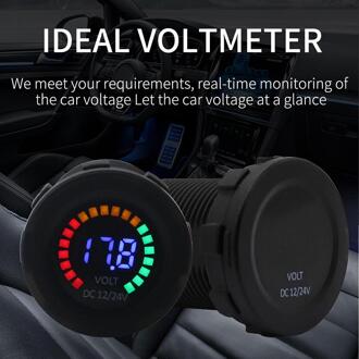 Voltmeter Klassieke Delicate Textuur Dc 12V 24V Auto Motor Boot 3 Digit Voltmeter Met Lage Spanning zoemer Alarm