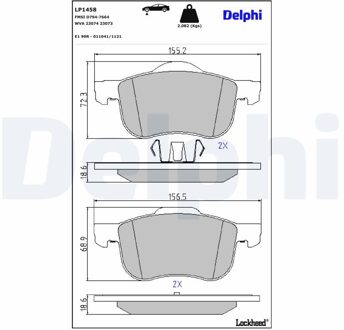 Volvo Remblokkenset, schijfrem LP1458