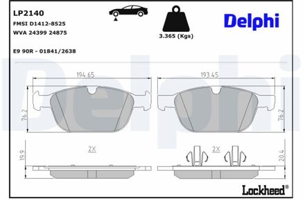 Volvo Remblokkenset, schijfrem LP2140
