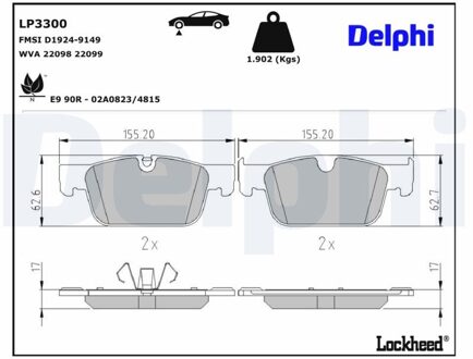 Volvo Remblokkenset, schijfrem LP3300