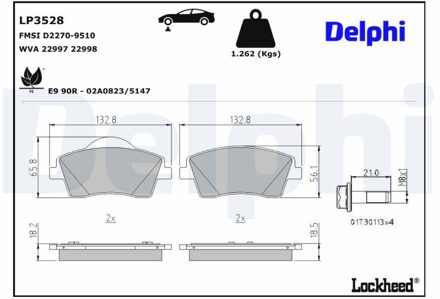 Volvo Remblokkenset, schijfrem LP3528