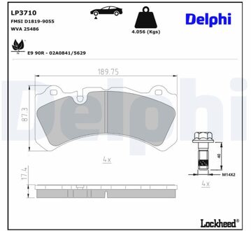 Volvo Remblokkenset, schijfrem LP3710