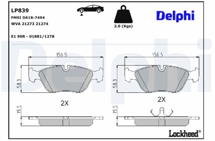 Volvo Remblokkenset, schijfrem LP839