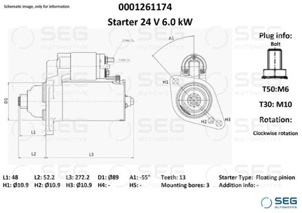 Volvo Startmotor / Starter 0001261174