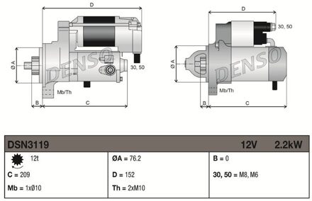 Volvo Startmotor / Starter DSN3119