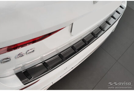 Volvo Zwart RVS Bumper beschermer passend voor Volvo XC60 II 2017-2021 & Facelift 2021- (incl. R-Desig AV254015