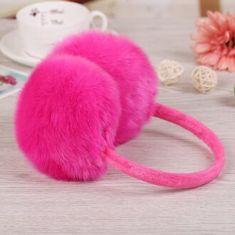 Volwassen Bont Oorbeschermers Kids Oor Warmer Hoofdband Meisjes Winter Hoofdband Masker Voor Gezicht Mode Effen Oor Warmer Hoofdbanden roos rood