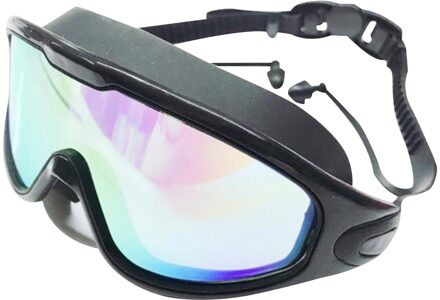 Volwassen Grote Frame Duiken Zwembril Met Oordopjes Hd Anti-Fog En Waterdicht Transparant Professionele Zwembril C50